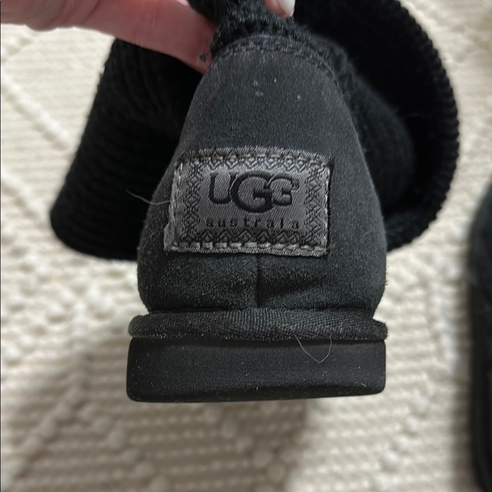 Black Knit UGG Button Boots - Picture 4 of 8